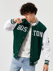 EVER GREEN BOSTON EDITION VARSITY JACKET.