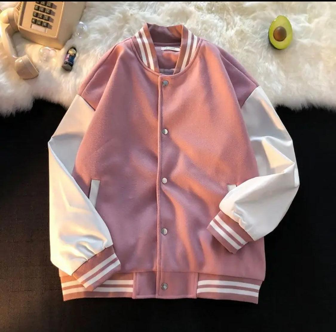 Pink Blossom Varsity Elegance - THE VOGUE APPARELS