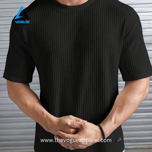 Waffle Knit Texture Tshirt - THE VOGUE APPARELS