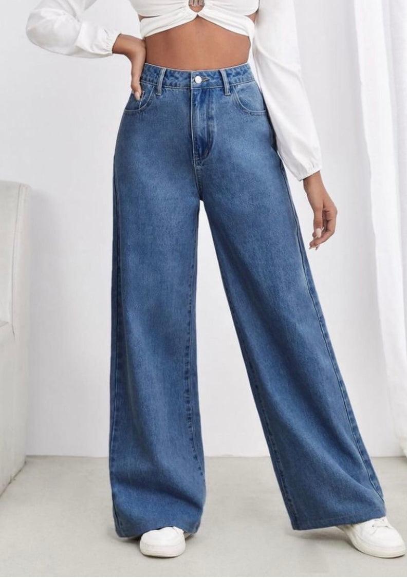 Wide Leg Denim Pants - THE VOGUE APPARELS