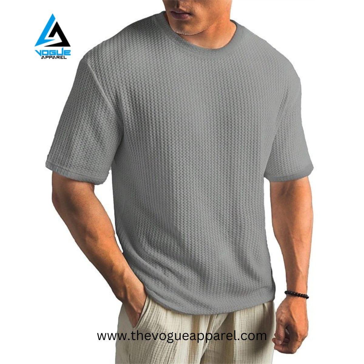 Waffle Knit Texture Tshirt - THE VOGUE APPARELS