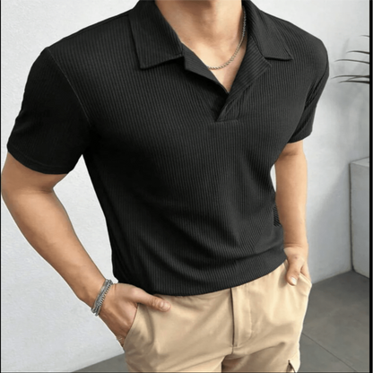 Waffle Knit Textured Polo - THE VOGUE APPARELS