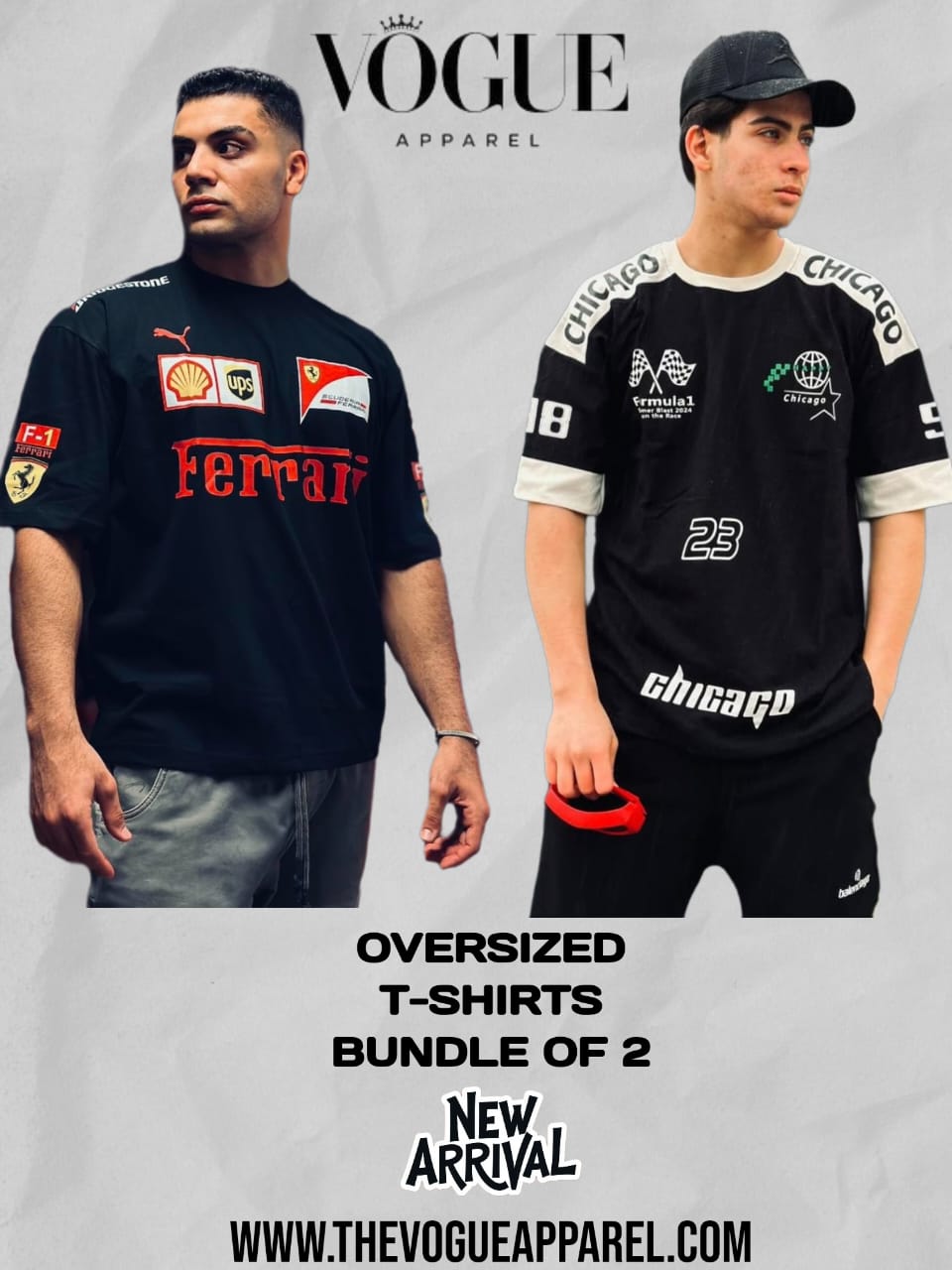 PACK OF 2 OVERISZED TEES FERRARI X CHICHAGO