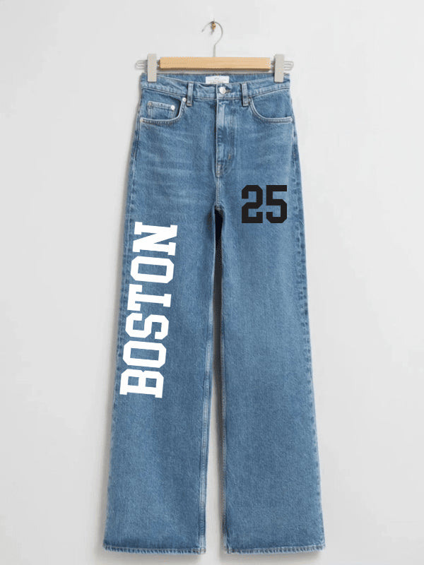 MID BLUE BOSTON 25 WIDE LEG JEANS