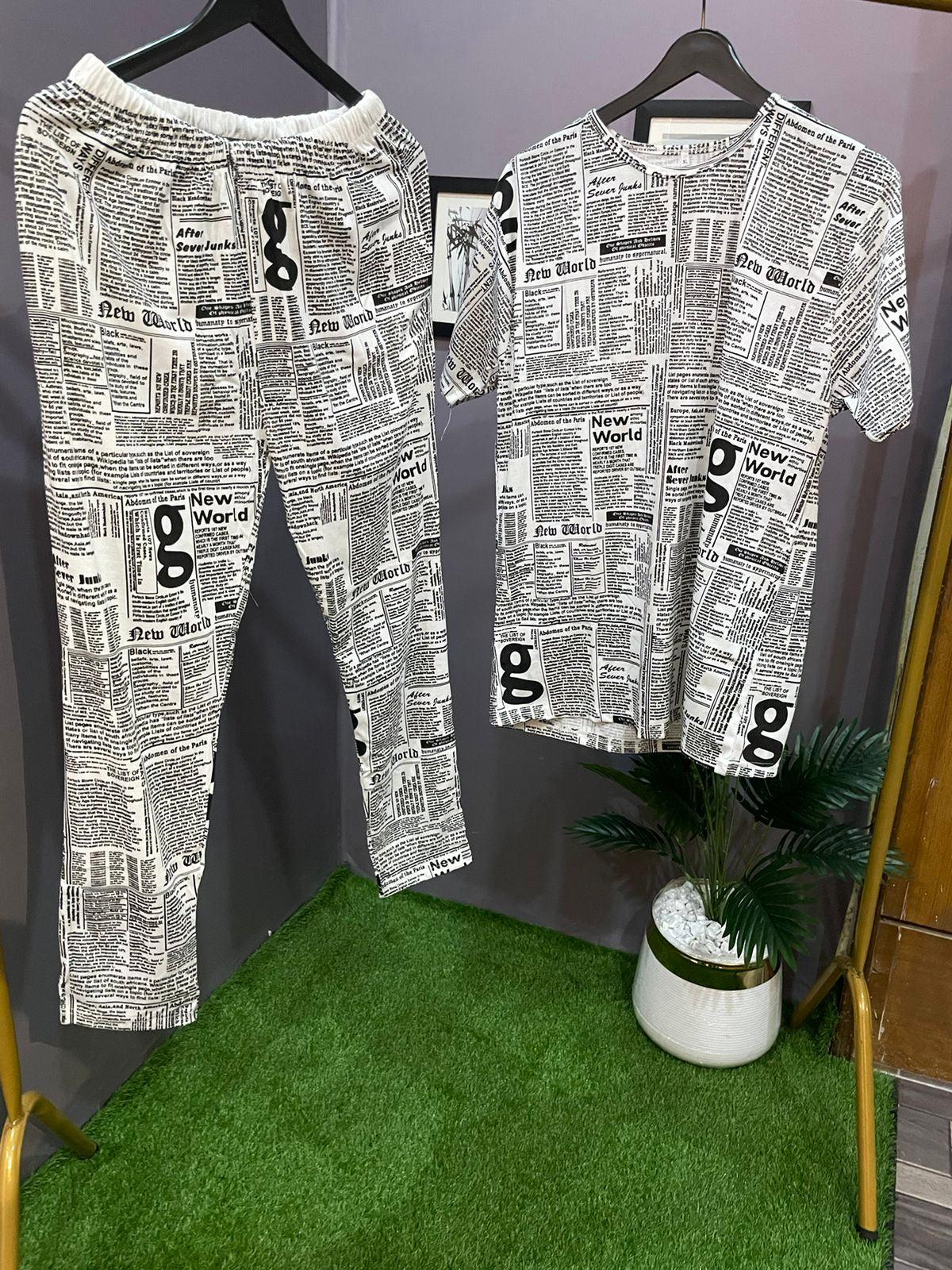 NEWSPAPER TRACKSUIT WITH MASK