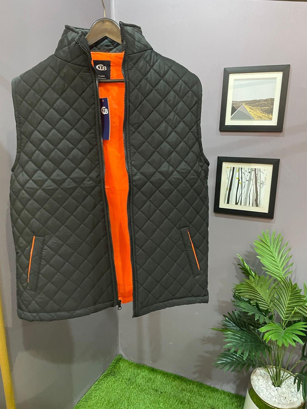 Diamond-Cut Sleeveless Puffer Jacket